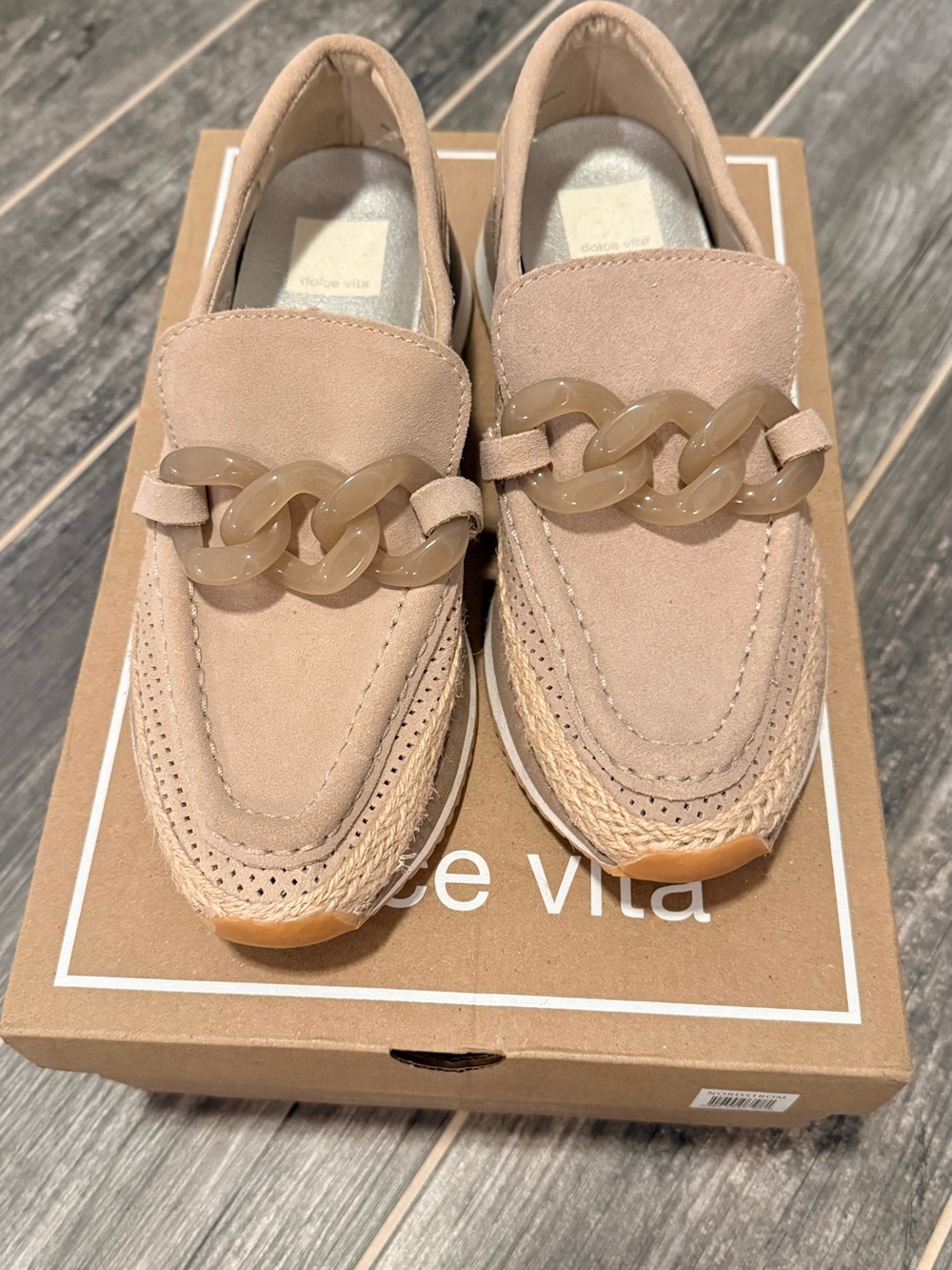 Dolce Vita Judah - Blush Beige Chain-Trim Slip-On Loafers - Picture 3 of 3